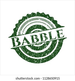 Green Babble distressed grunge stamp