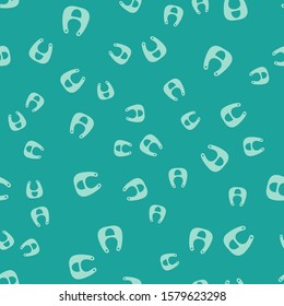 Green Baby bib icon isolated seamless pattern on green background.  Vector Illustration