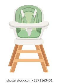 Green baby chair for feeding vector illustration isolated on white background