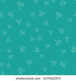 Green Baby crib hanging toys icon isolated seamless pattern on green background. Baby bed carousel.  Vector Illustration