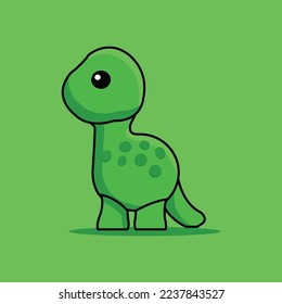 green baby dino illustration. cute dino design