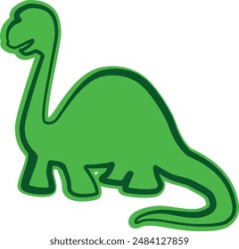 Green baby dinosaur. Vector illustration