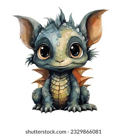 Green baby Dragon vector illustration, A Green baby Dragon Vector illustration is a digital artwork depicting a small, young dragon with a green color scheme. The illustration is created using vector