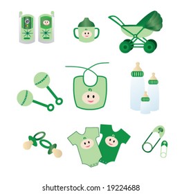 Green Baby Icons