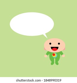 Green baby short message vector illustration design