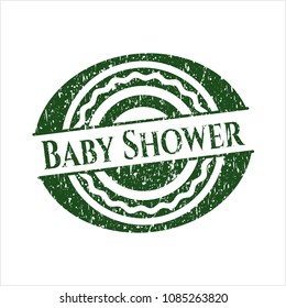  Green Baby Shower distress rubber grunge seal