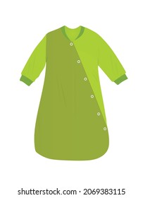 Green baby sleeping sack. vector