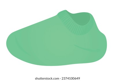 Green baby sock. vector illustration