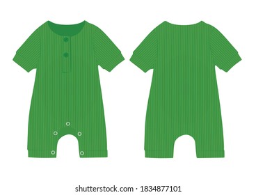 Green baby suit. vector illustration