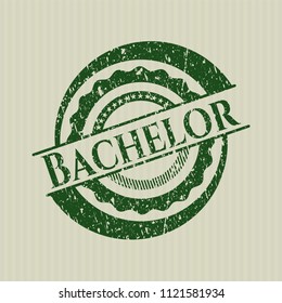 Green Bachelor distressed rubber grunge seal