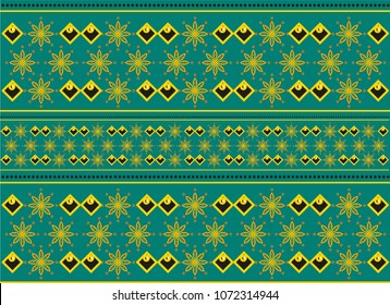 Green backdrop with a traditional Islamic pattern 