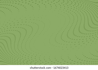 Fondo verde con líneas punteadas onduladas.