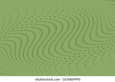 Green backdrop with wavy dotted lines.
