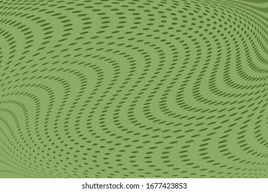 Green backdrop with wavy dotted lines.