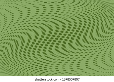 Green backdrop with wavy dotted lines.