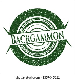 Green Backgammon distressed with rubber seal texture