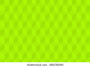 Green background with 3d squares. Seamless vector Illustration. Geometric design for web, print for wrapping, fabric, poster, etc. Follow other mosaic patterns in my collection.