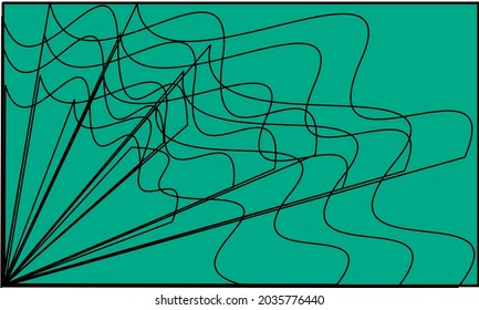 Fondo verde con rayas negras abstractas