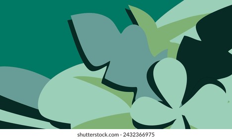 Green background with abstract elements