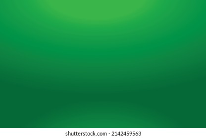 green background abstract with gradient in studio and wall texture vector, empty room studio used for product presentation, green wallpaper with shine use for product shooting