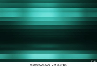 Green background. Abstract light green metal gradient. Shiny  stripes texture background. Green geometric texture wall with light reflections. Purple wallpaper. 3D Vector illustration.