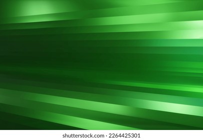 Fondo verde. Gradiente de metal verde claro abstracto. Fondo de textura de rayas brillantes. Pared de textura geométrica verde con reflejos de luz. Papel morado. Ilustración vectorial 3D.