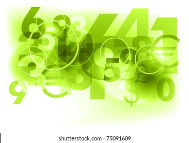 green background with abstract numbers