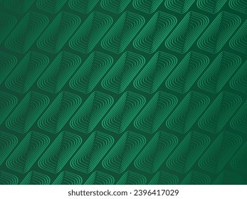 Green background with abstract stripes pattern. Modern cover design with gradient red color.