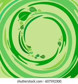 Green Background. Abstract swirl background. Vector Illustration