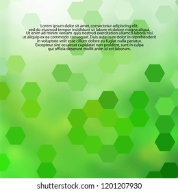 Green Background For Advertising. Honeycomb