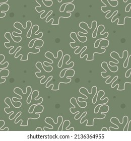 Green background with algae, seamless wallpaper with speckles