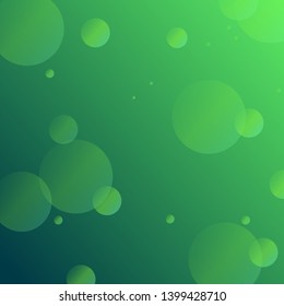 Green background with balls of different sizes