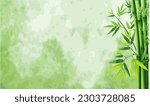 A green background with bamboo plants at the end can be used for banners or other commercial designs