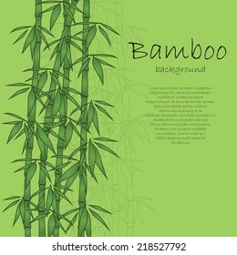 Green background with bamboo and text. eps10