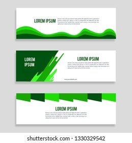 Green Background Banner Template collection - vector