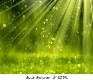 Green Background With Beams, Vector Illustration eps 10