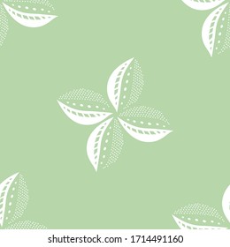 green background with beautiful clover in abstract style