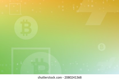 green background, Bitcoin crypto currency illustration vector for page, logo, card, banner, web and printing.