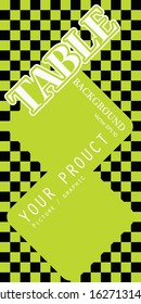 Green background with black squares small spread in the surrounding area.