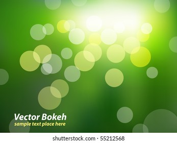 green background with bokeh effect