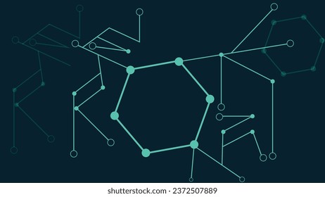 a green background with a bunch of lines and dots