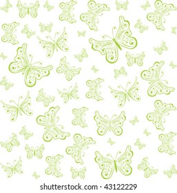 green background with butterfly