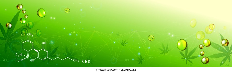 green background. Cannabis marijuana in medical. Concepts of using marihuna for medicinal purposes for, Medical use of non-psychoactive cannabidiol CBD medical.