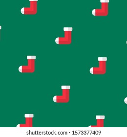 green background with Christmas socks