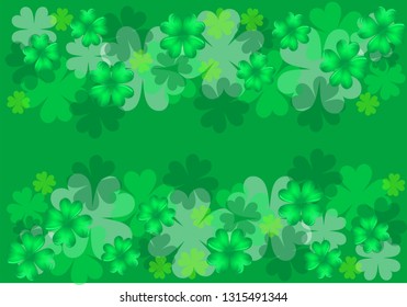 green background with clovers in 10 EPS