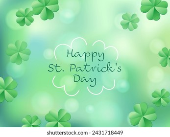 Green background with clovers for St. Patrick's day