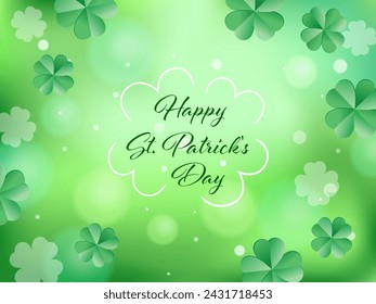 Green background with clovers for St. Patrick's day