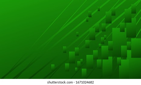 Green Background with a Combination of Lines and Shapes