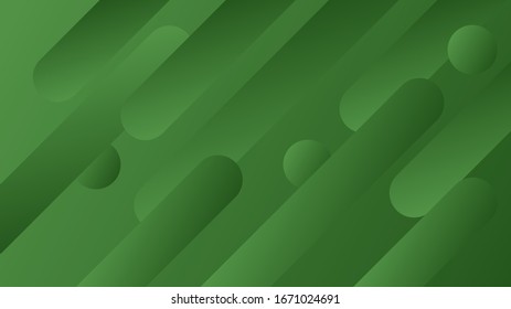 Green Background with a Combination of Lines and Shapes