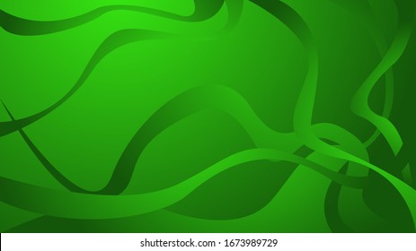 Green Background with a Combination of Lines and Shapes